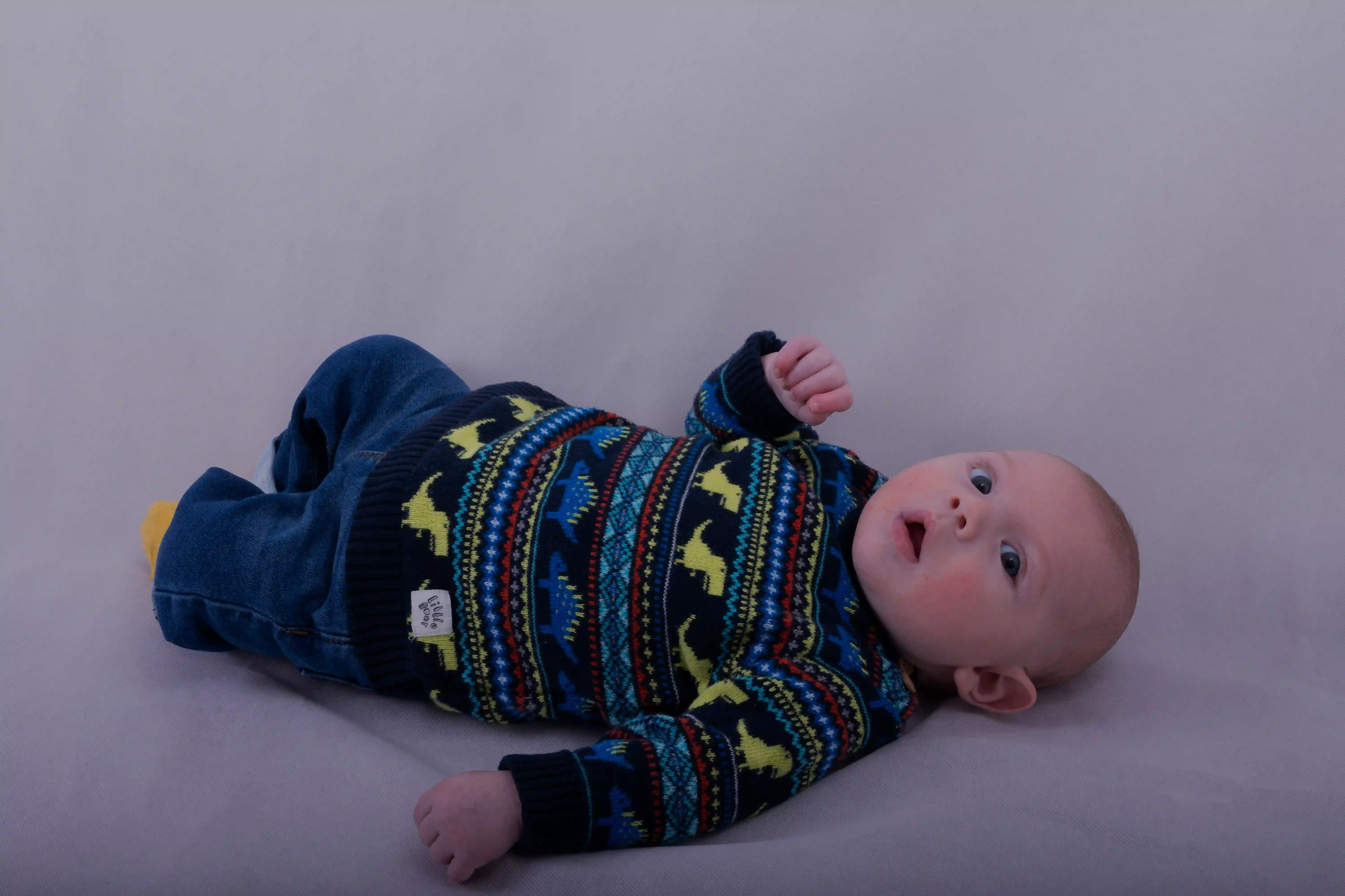 Baby on a white backdrop